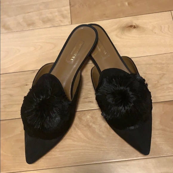 ❗️SOLD❗️Aquazzura powder puff flats LIKE NEW - Picture 2 of 5